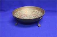 An Indian Enamel on Copper 3 Footed Bowl