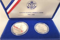 1986 Statue of Liberty 2 Coin Set
