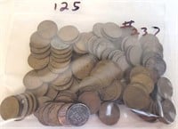 125 - 1940's & 1950's Lincoln Wheat Pennies