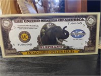 Novelty Banknote elephant