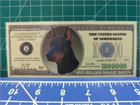 Doberman Pinscher million dollar banknote