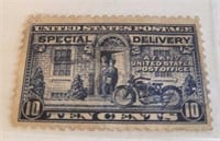 1922 10 Cent Messenger & Motorcycle Stamp