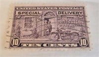 1927 10 Cent Messenger & Motorcycle Stamp