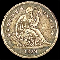 1838 Seated Liberty Dime NEARLY UNCIRCULATED