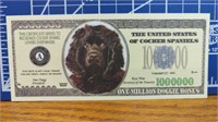 Cocker spaniels 1 million doggy bones banknote
