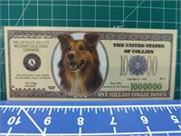 Collie million dollar banknote