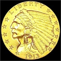 1913 $2.50 Gold Quarter Eagle CLOSELY