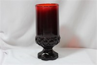 A Ruby Red Glass Stem Cup