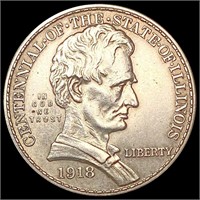 1918 Illinois Half Dollar CHOICE AU