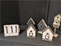 5 Wood Assorted Birdhouses