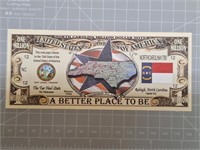 Tar heel state banknote