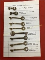 Lot of assorted brass railroad keys