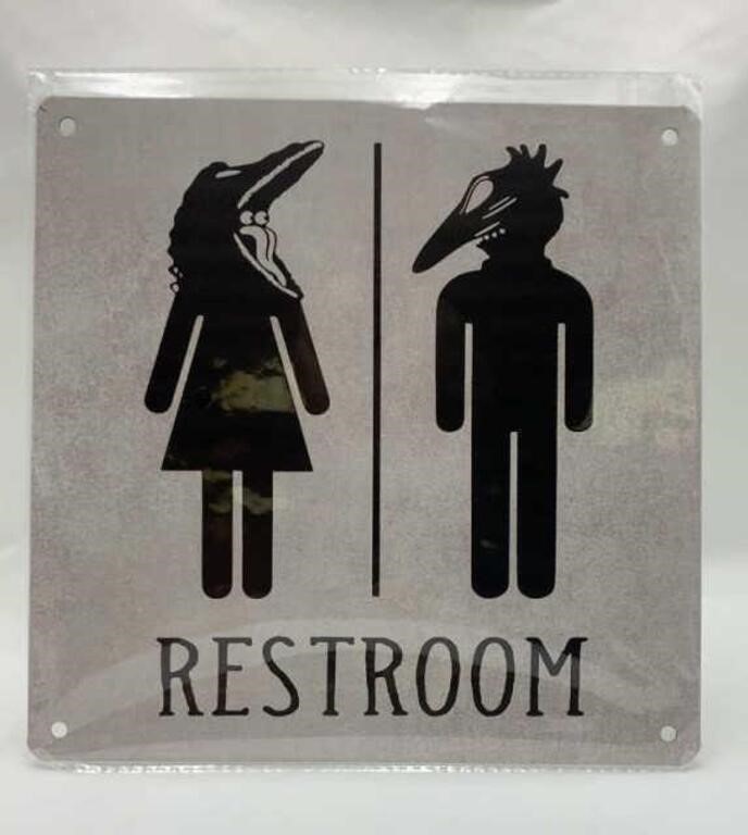 New Beetlejuice Restroom Sign Metal