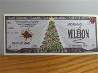 One Christmas tree million dollar bank note