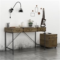 47.2 inch Desk with 3 Drawers  Metal Frame