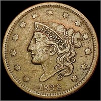 1838 Braided Hair Large Cent LIGHTLY CIRCULATED