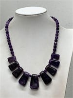 STERLING SILVER & AMETHYST NECKLACE