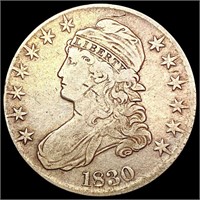 1830 Sm 0 Capped Bust Half Dollar NEARLY