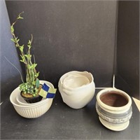 Ceramic Pots and Bowls, Artificial Plant