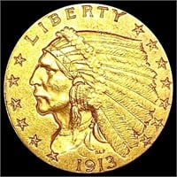 1913 $2.50 Gold Quarter Eagle CHOICE AU