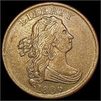 1806 Draped Bust Half Cent NEARLY UNCIRCULATED