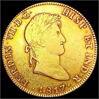 1817 Spain-Mexico .7615oz Gold 8 Escudos LIGHTLY