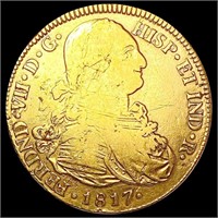 1817 Spain-Colombia .7615oz Gold 8 Escudos