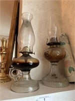 Pair of Antique Oil Lamps