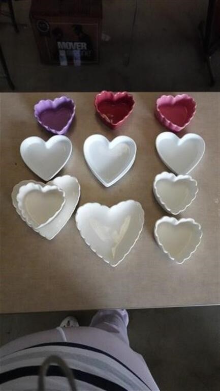 Approx 12 Heart Shaped Small Bowls