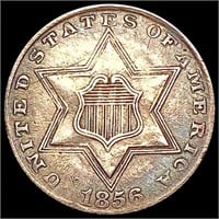 1856 Silver Three Cent CLOSELY UNCIRCULATED