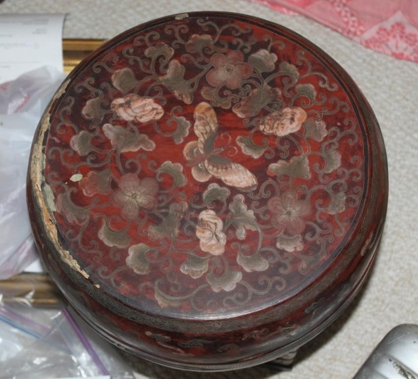Antique Chinese 19th Century Lacquer Food Box