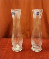 2 Glass Vases - 15" tall