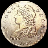 1834 Sm Date & Ltrs Capped Bust Half Dollar