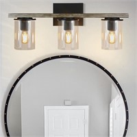 3-Light Modern Vanity  Clear Glass Wall Sconce