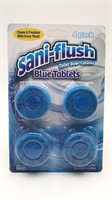 New 4pk Sani Flush Toilet Bowl Cleaner Blue Tablet