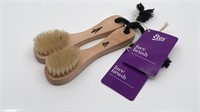 2 New Wooden Face Brushes