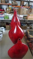 3 Red Décor Vases