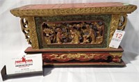 CARVED & PAINTED CHINESE STAND 12x5x7
