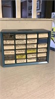 24 drawer bolt bin with contents