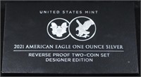 2021 ASE REVERSE PROOF TWO-COIN SET W/ COA