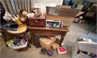 Lamp Table & Assorted Collectibles