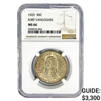 1925 Vancouver Half Dollar NGC MS66