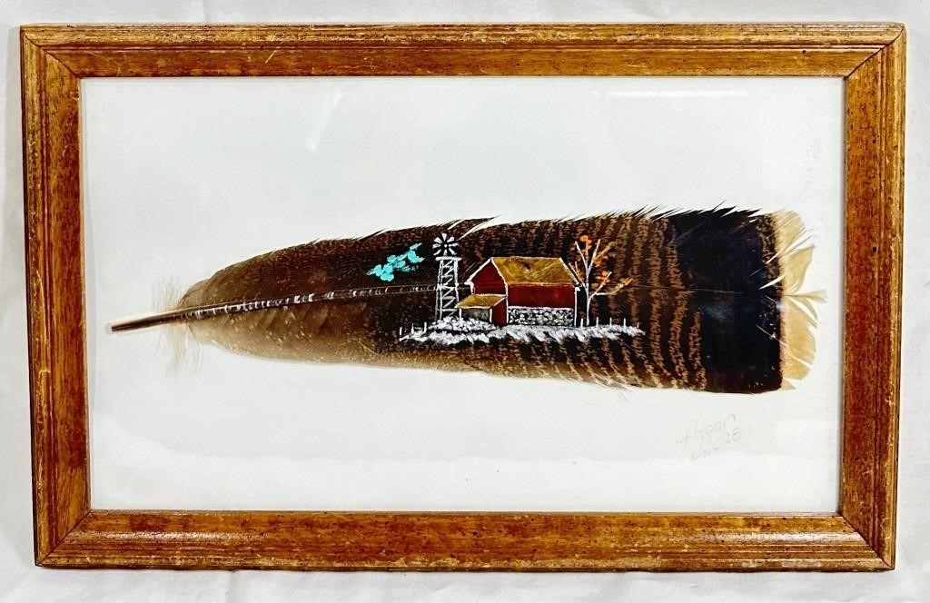 ARTIST SIGNED FEATHER ART