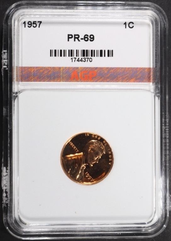 1957 LINCOLN CENT AGP SUBERB GEM+ PROOF