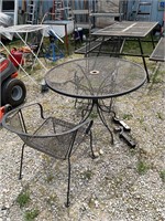 Metal 2 chair patio set