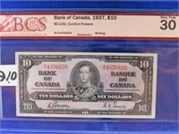 1937 $10 Canada VF 30