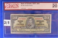 1937 $20 Canada VF 20