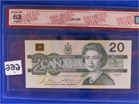 1991 Canada $20 Choice unc 63