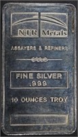 (1) 10 OZ .999 SILVER NTR METALS BAR