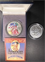 1 OZ .999 SILVER ROUND & 2000 (COLORIZED) ASE